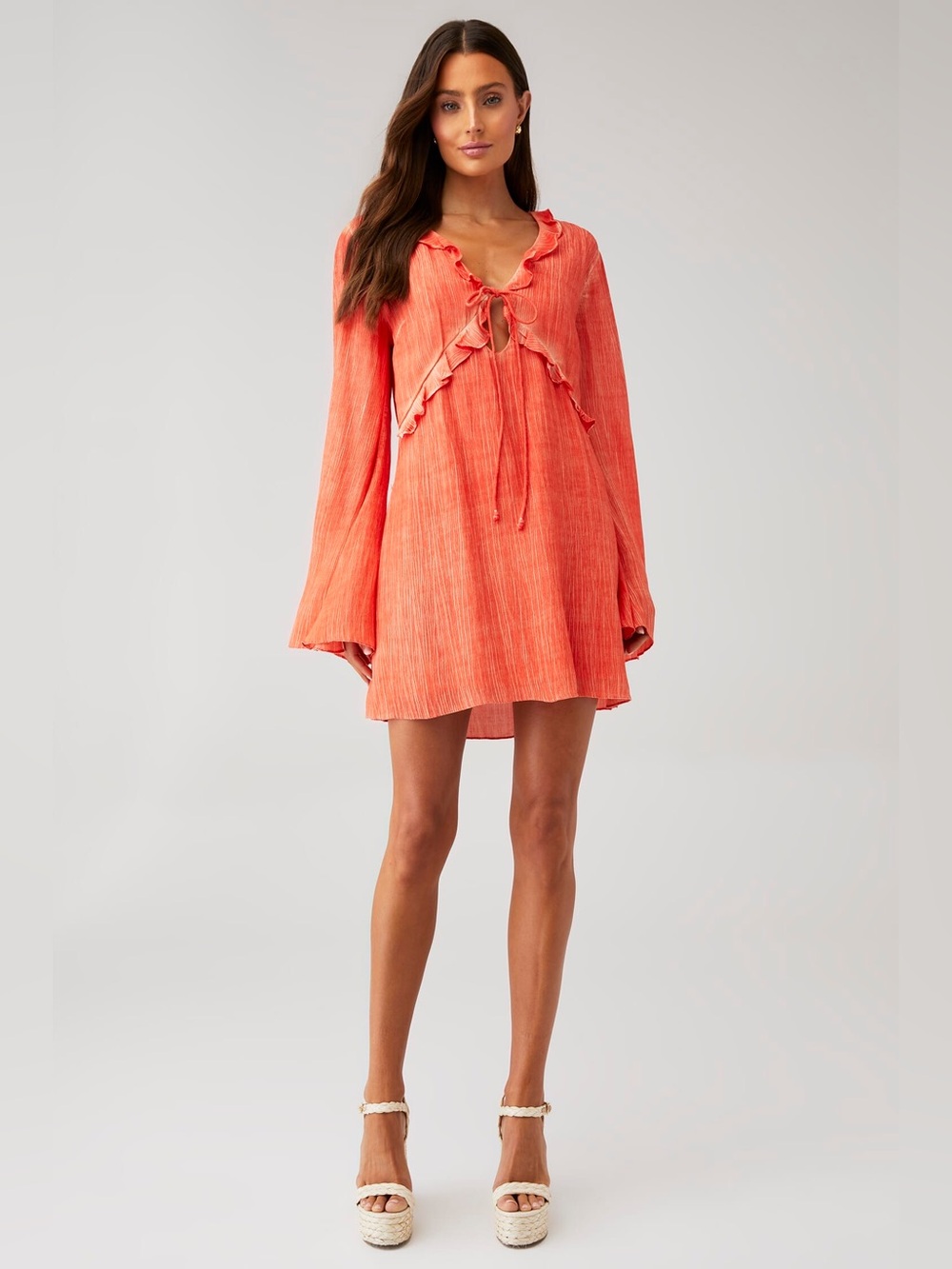 Rococo Sand x FashionPass River Short Dress Coral Orange NWT Size Small